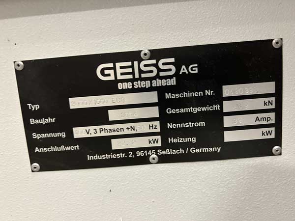 GEISS CNC Fräsmaschine FZ2000 x 1000 x 560